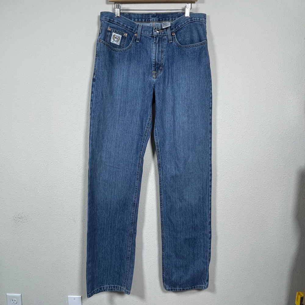 Cinch Up Jeans Men 34x38 Blue Rugged‎ Ranch Straight Leg Denim Work Pants Cowboy
